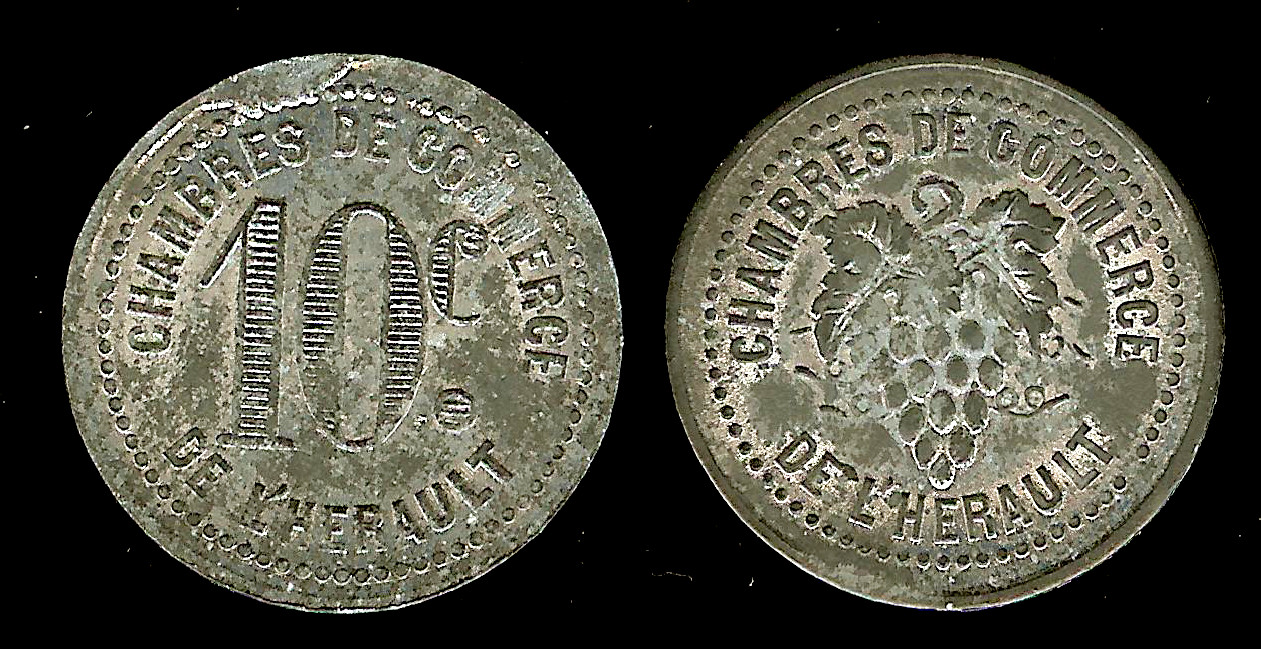 Herault(34) CDC 10 centimes N.D. gVF